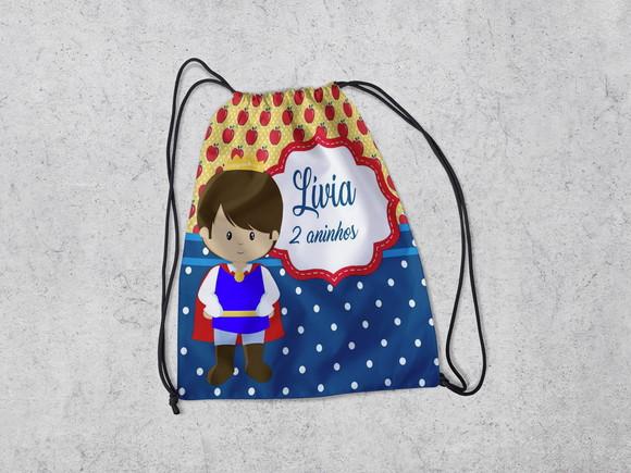 Mochilinha Personalizada Principe da Branca de Neve