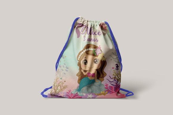 Mochilinha Personalizada Sereia Baby
