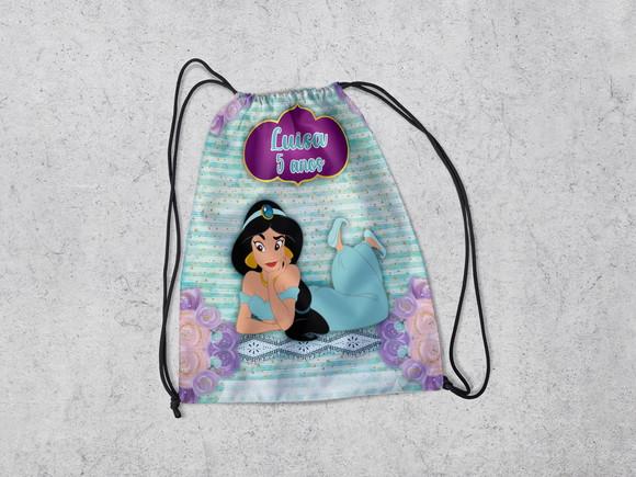 Mochilinha Sacolinha da Princesa Jasmine