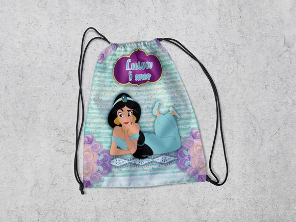 Mochilinha Sacolinha da Princesa Jasmine