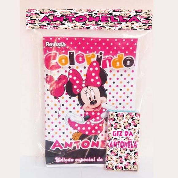 Revista e Giz de Cera Lembrancinhas Colorir da Minnie