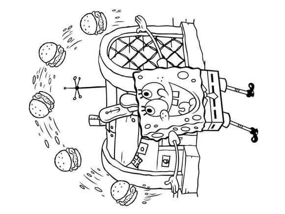 Revistinha e Giz de Cera para Colorir Bob Esponja