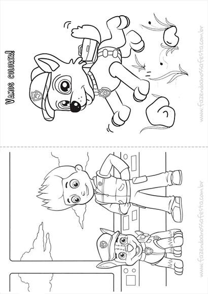 Revistinha e Giz de Cera para Colorir da Patrulha Canina