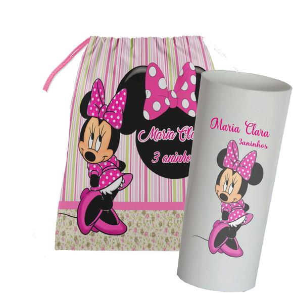 Saquinho Surpresa e Copo Long Drink da Minnie