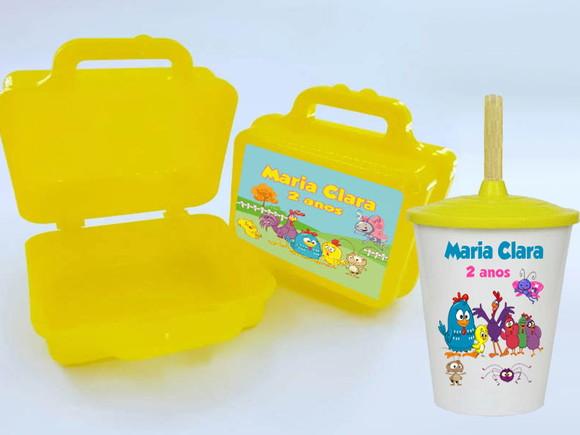 20 Kits Maletinha Lancheira e Copo da Galinha Pintadinha