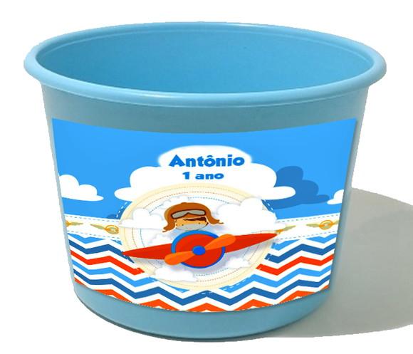 Balde de Pipoca 1,5 Personalizado Aviador