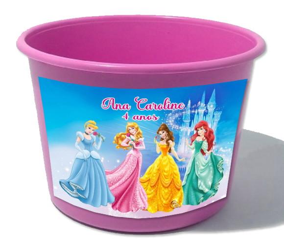 Balde de Pipoca 1,5 Personalizado das Princesas Disney