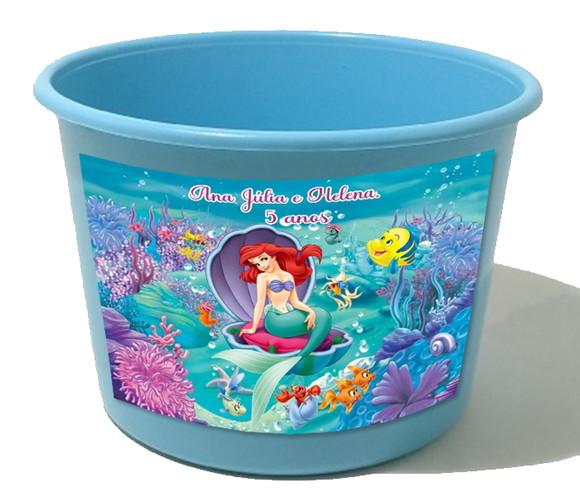 Balde de Pipoca 1,5 Personalizado da Sereia Ariel
