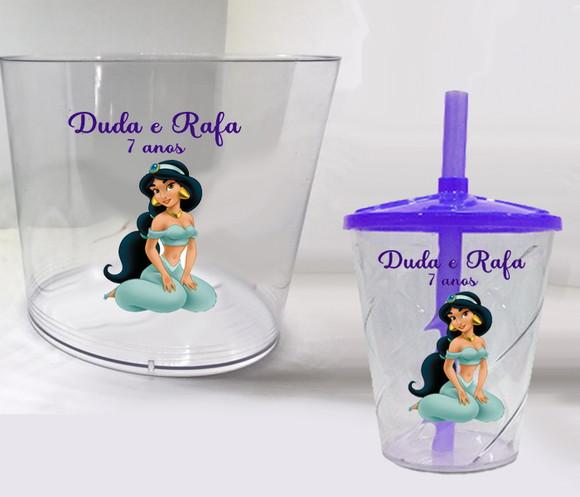 Balde de Pipoca e Copo Acrilico Personalizado da Jasmine