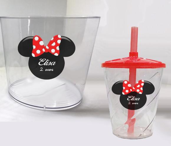Balde de Pipoca e Copo Twister da Minnie