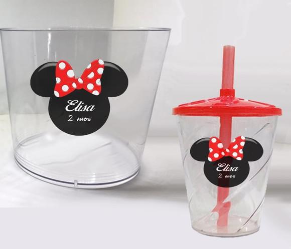 Balde de Pipoca e Copo Twister da Minnie