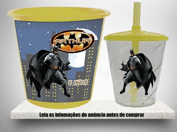 Balde de Pipoca e Copo Twister do Batman