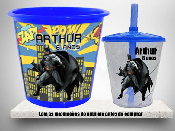 Balde de Pipoca e Copo Twister do Batman
