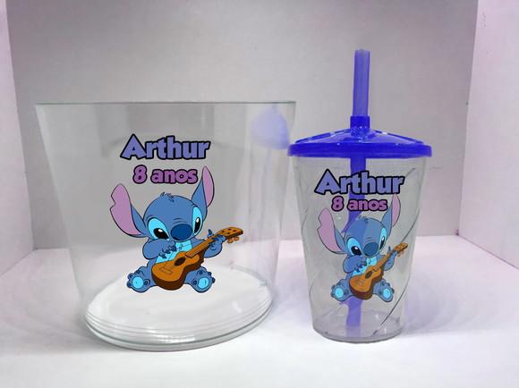 Balde de Pipoca e Copo Twister do Stitch