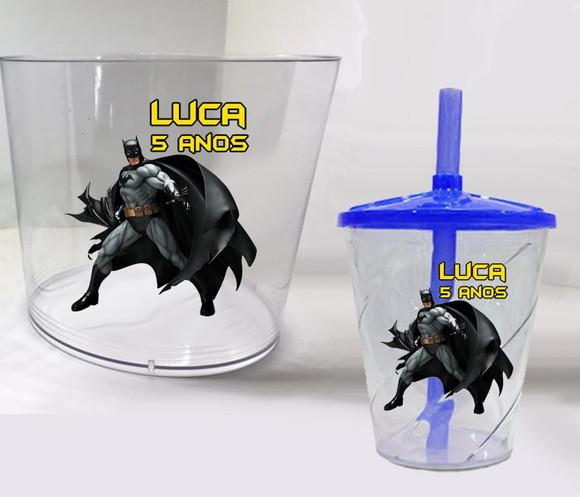 Balde de Pipoca e Copo Twister Lembrancinhas do Batman