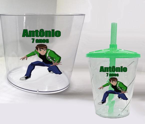 Balde de Pipoca e Copo Twister Personalizado do Ben 10