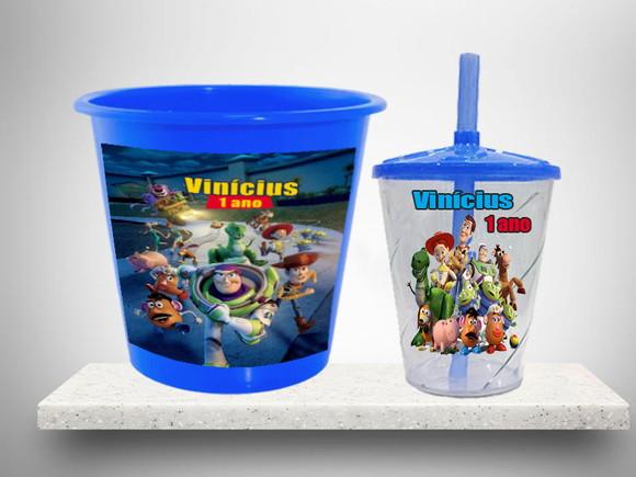Balde de Pipoca e Copo Twister Toy Story