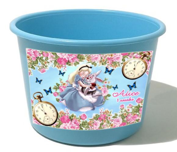 Balde de Pipoca Personalizado 1,5 da Alice no País