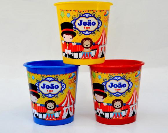 Balde de Pipoca Personalizado Circo