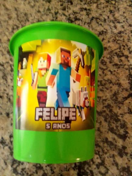 Balde de Pipoca Personalizado Minecraft