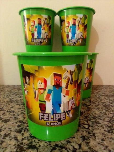 Balde de Pipoca Personalizado Minecraft
