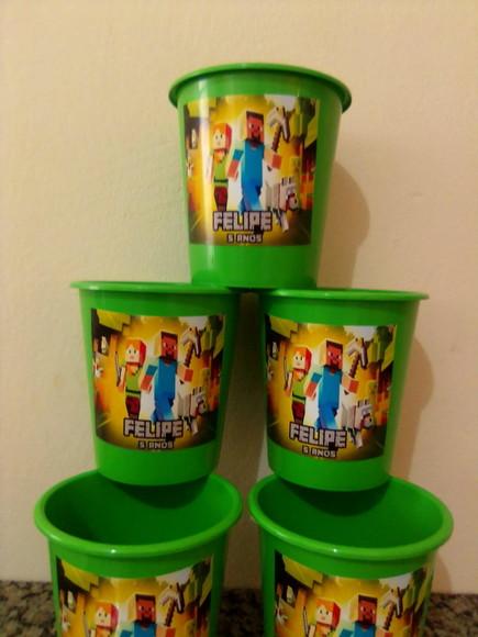 Balde de Pipoca Personalizado Minecraft
