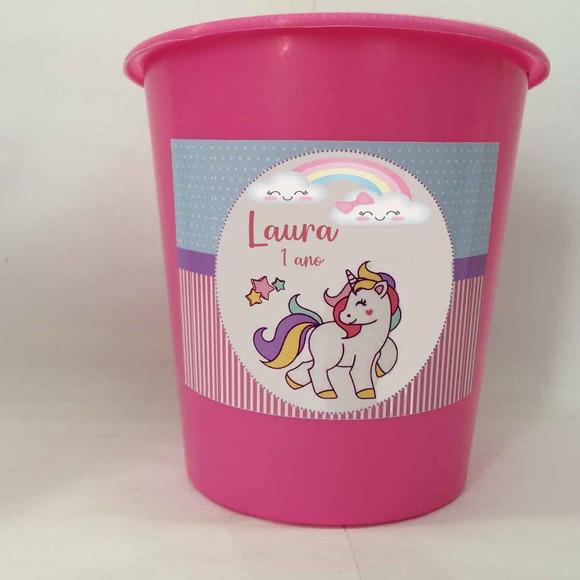 Balde de Pipoca Personalizado Unicornio