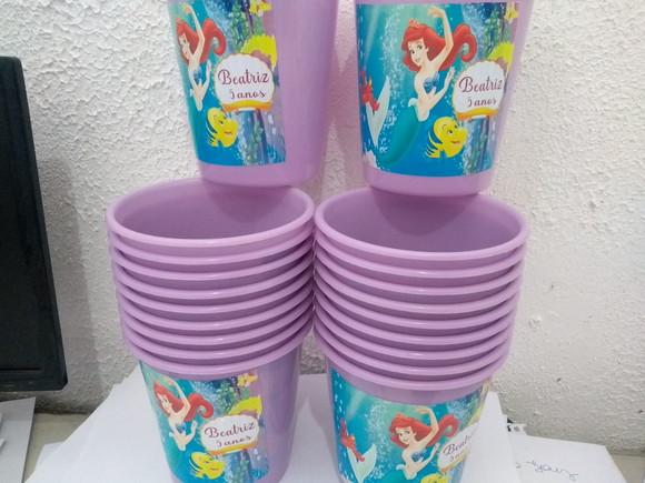 Baldinho de Pipoca Personalizado Sereia Ariel
