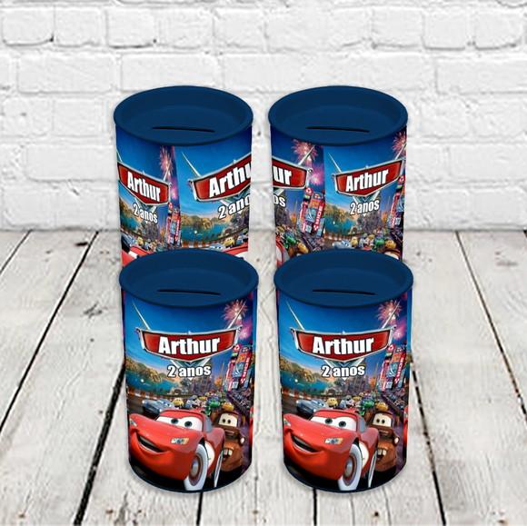 Cofrinho Personalizado Carros Diney Gratis Saquinho e Tag