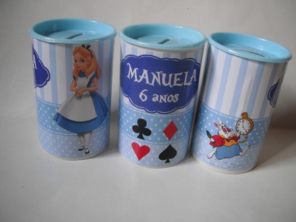Cofrinho Personalizado da Alice no Pais das Maravilhas