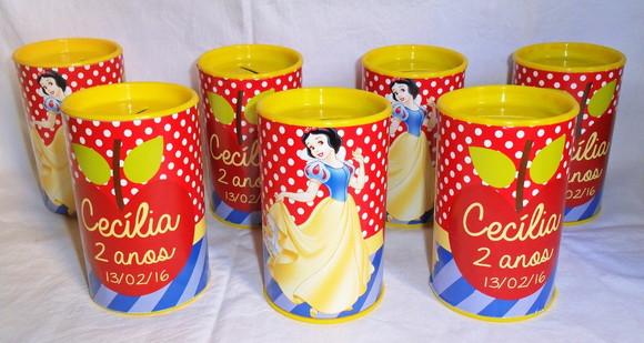 Cofrinho Personalizado Festa da Branca de Neve