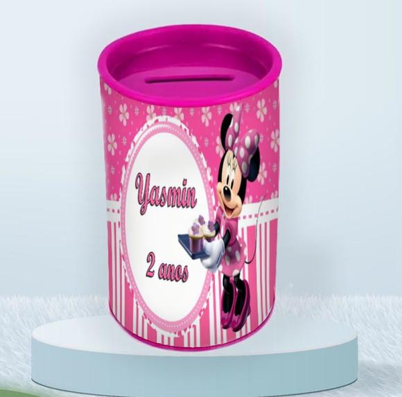 Cofrinho Personalizado Lembrancinhas da Minnie Rosa