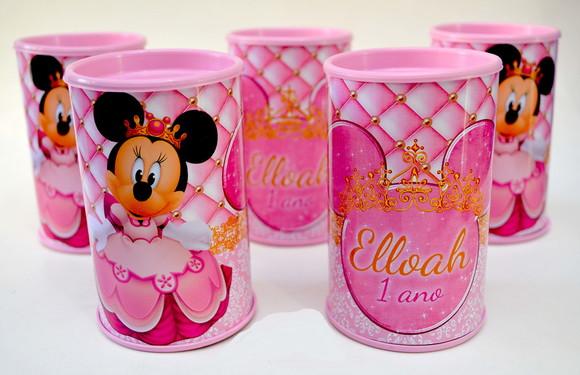 Cofrinho Personalizado para Lembrancinhas da Minnie Realeza
