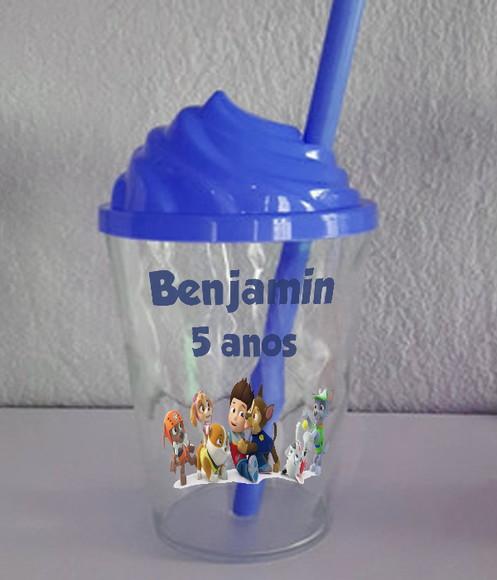 Copo Chantilly para Festa da Patrulha Canina