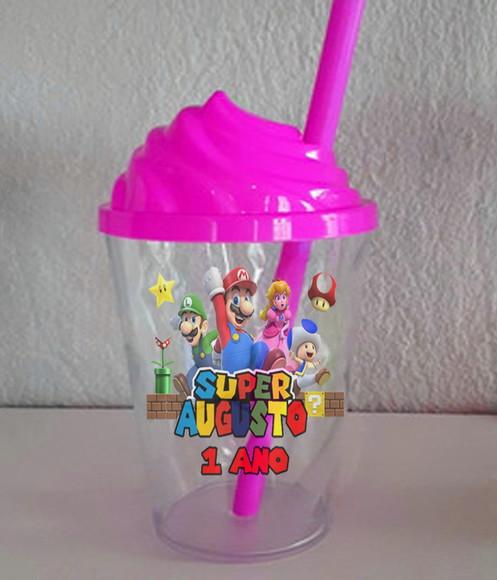 Copo com Tampa Chantilly Super Mario Brós