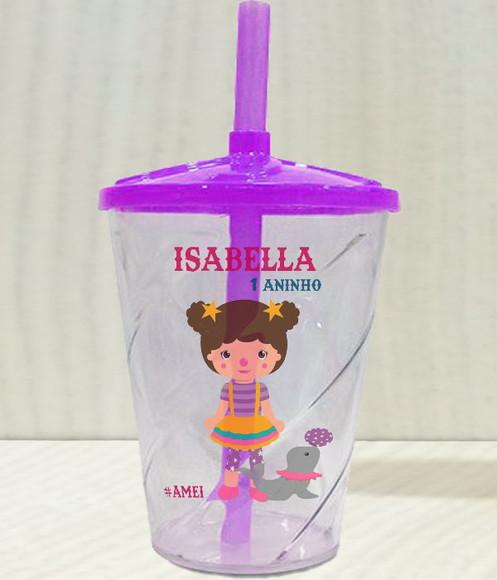 Copo Twister Personalizado Circo Menina