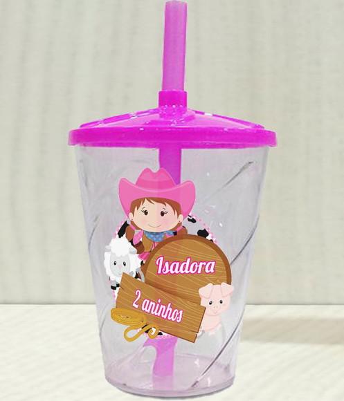 Copo Twister Personalizado Fazendinha