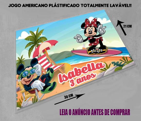 Decoração de Mesa Jogo Americano da Minnie e Mickey Verão