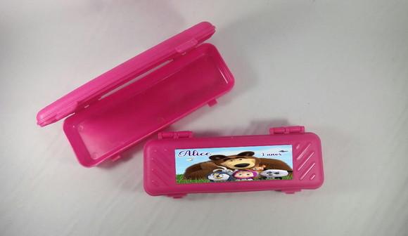 Estojo Escolar Personalizado da Marsha e o Urso