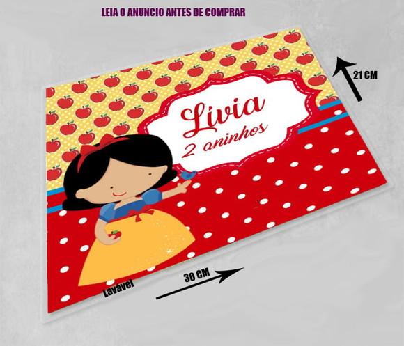 Jogo Americano Decoração de Mesa Branca de Neve Cute