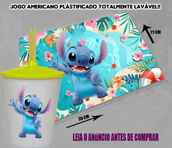 Jogo Americano e Copo Twister do Stitch