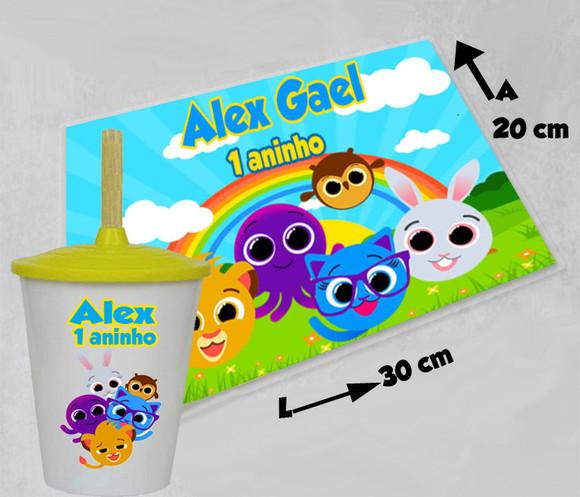 Jogo Americano e Copo Twister Personalizado Bolofofos