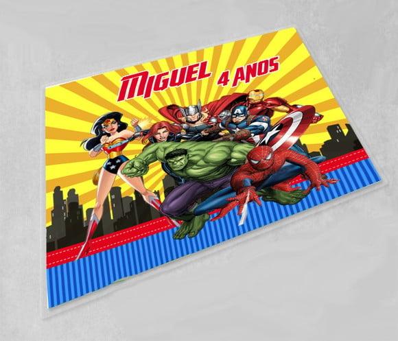 Jogo Americano Lavavel para Decoração de Mesa dos Vingadores