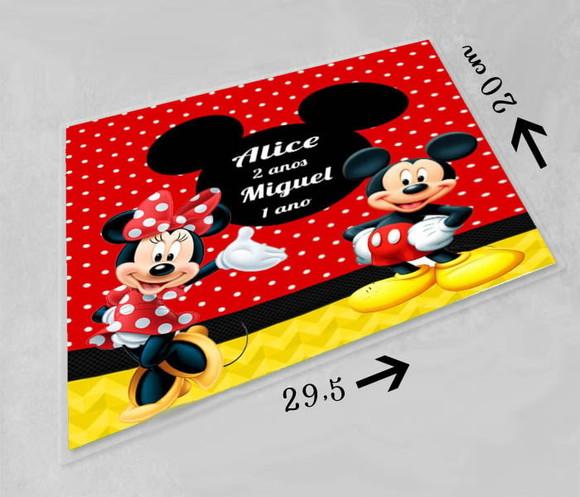Jogo Americano Lavável Personalizado Mickei e Minnie