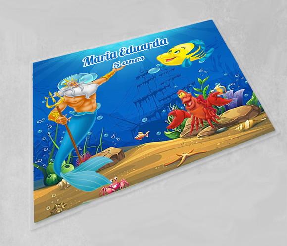 Jogo Americano Linguado Sebastian e Tritão da Sereia Ariel
