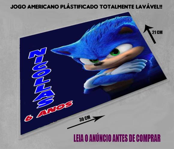 Jogo Americano Souplast para Lembrancinhas do Sonic
