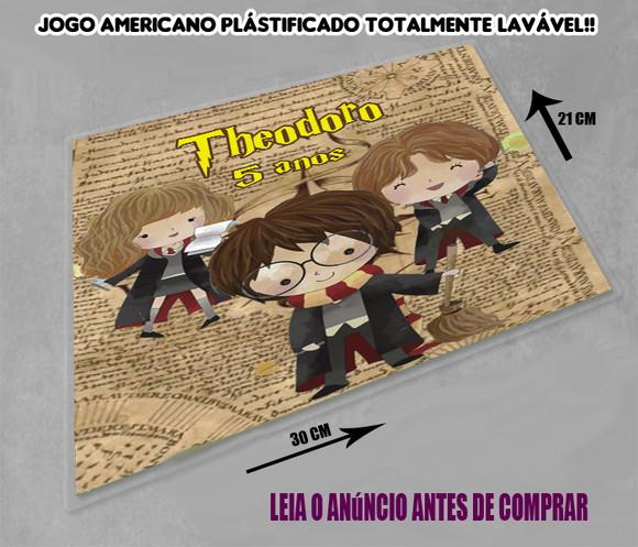 Jogo Americano Souplast Personalizado do Harry Potter