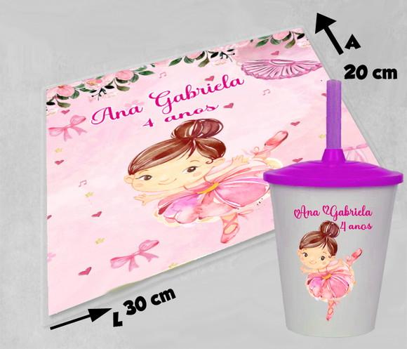 Jogo Ameticano e Copo Twister Personalizado Bailarina