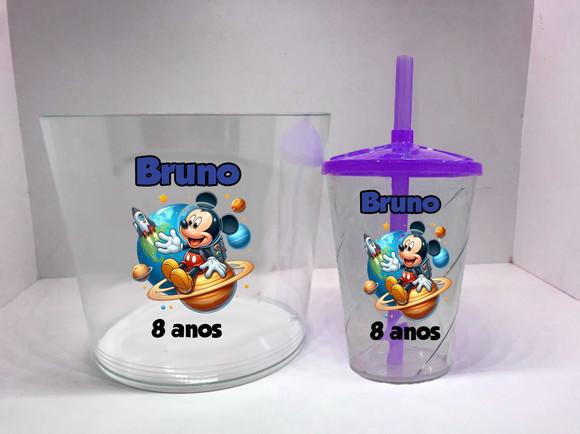 Kit Balde de Pipoca e Copo Twister do Mickey Astronauta