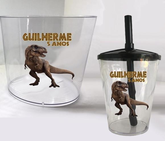 Kit Balde de Pipoca e Copo Twister Jurassic Parc Dinossauros
